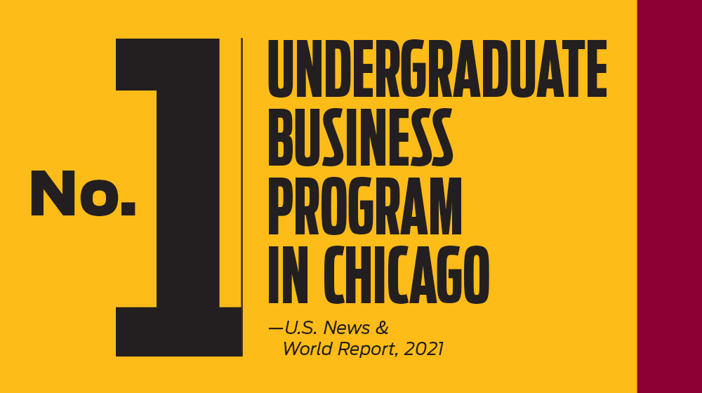 Text: No. 1 Undergraduate Business Program in Chicago